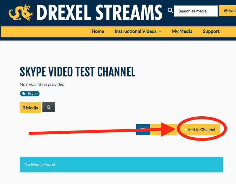 Add to Channel button on channel page in Drexel Streams.png