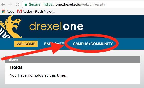 Campus and Community link in DrexelOne (1).png