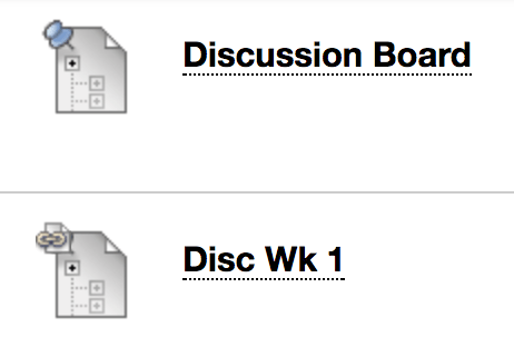 Course Link Discussion Board icon compared to Discussion Board icon.png