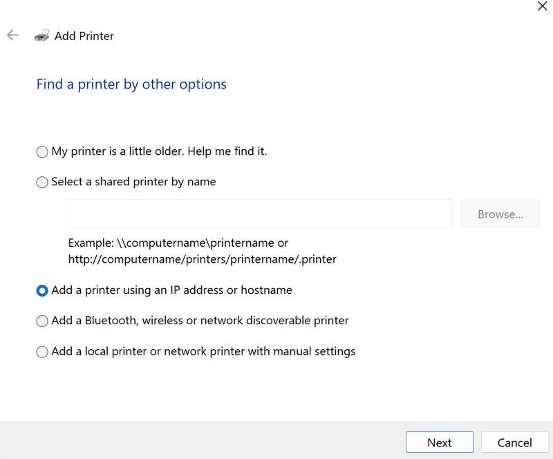 Windows 11 CCI Printer Step 2