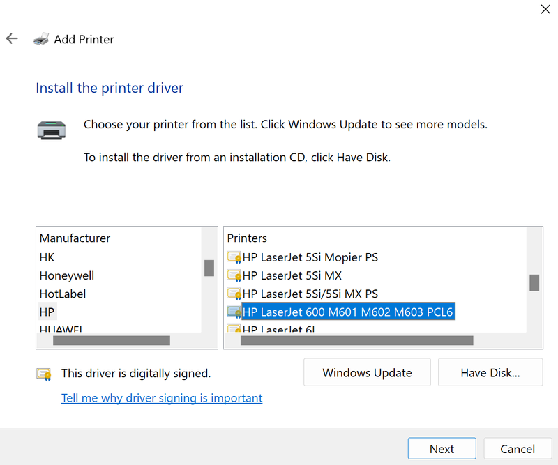Windows 11 CCI Printer Step 6