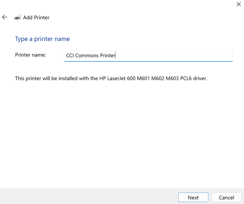 Windows 11 CCI Printer Step 7
