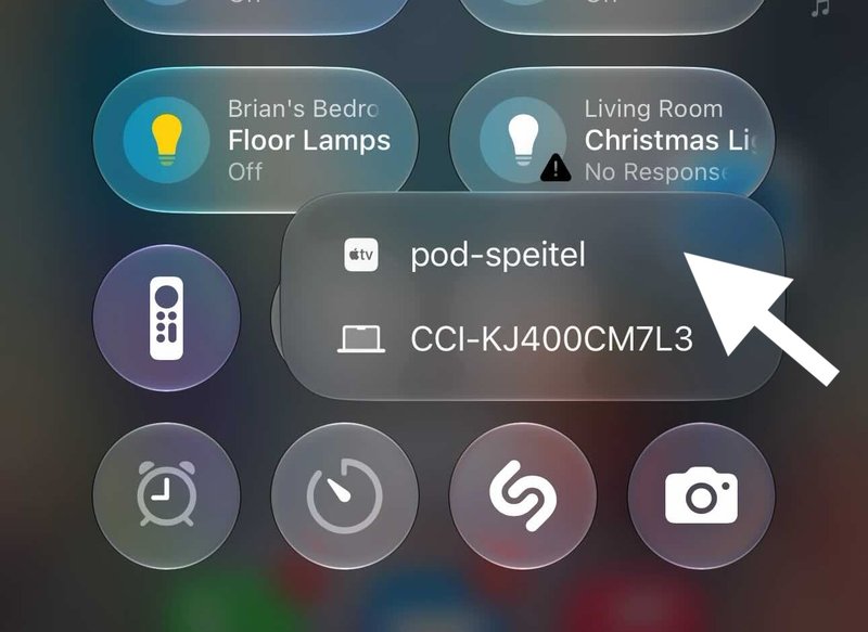 The screen sharing menu should show the room display as a connection option.
