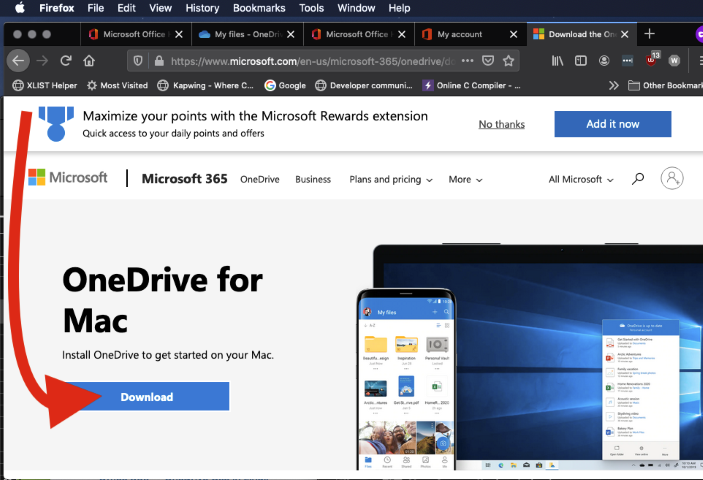 onedrive support for mac