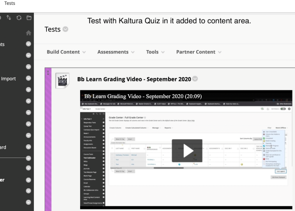 5 Kaltura Quiz to force watching video before real Test