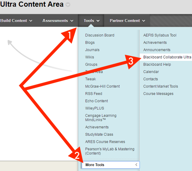 Bb Collab Ultra content area tools more tools Bb C Ult.png