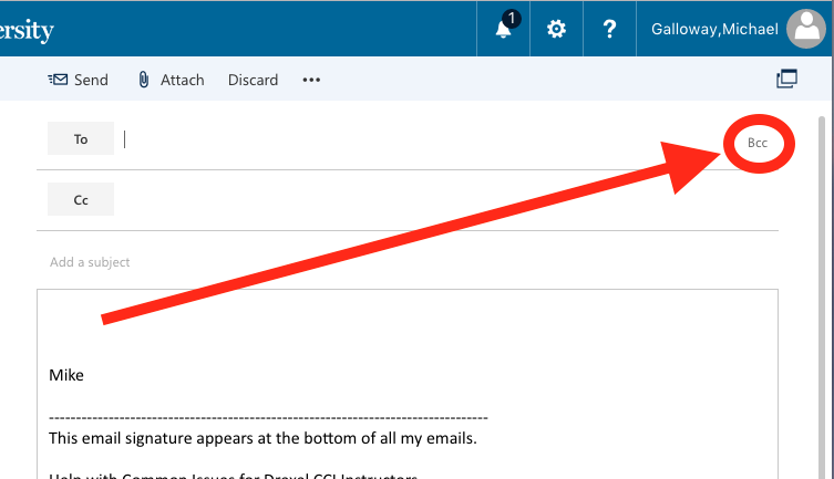 Bcc link in a new email in Outlook for Office 365 on the web.png