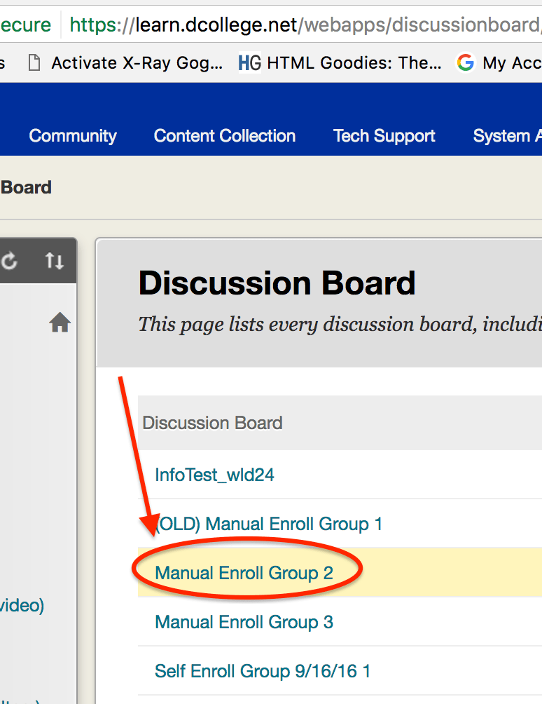 Click group name on Discussion Boards page in Bb Learn course shell.png