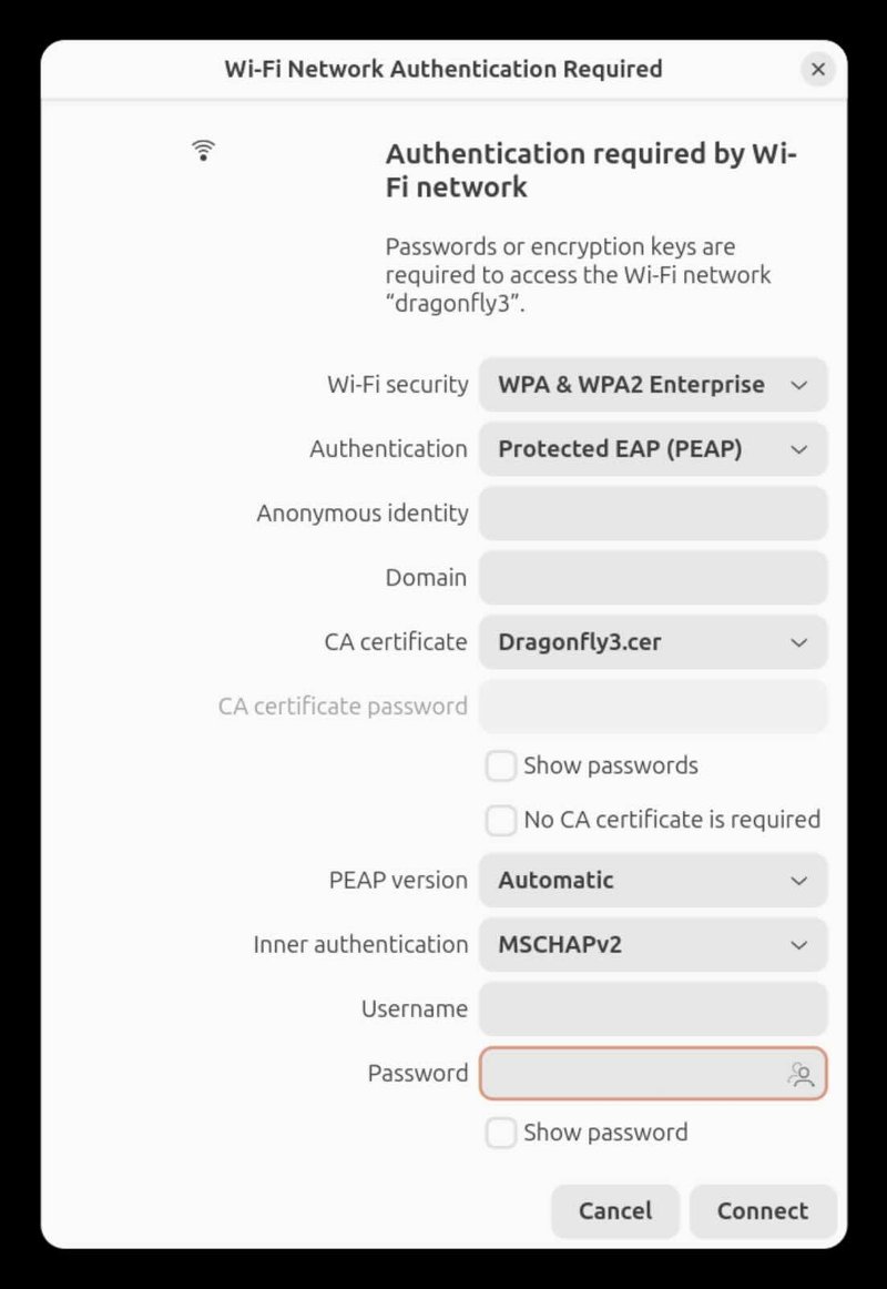 Dragonfly3 configuration settings on Linux
