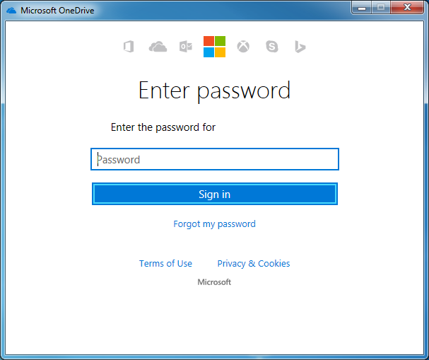 Enter password to setup OneDrive on Windows 10.png