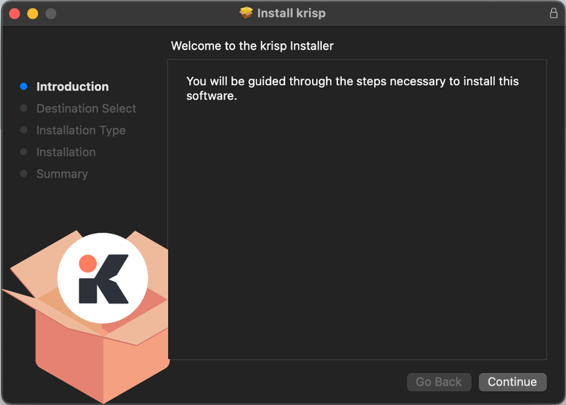 Krisp package install.png
