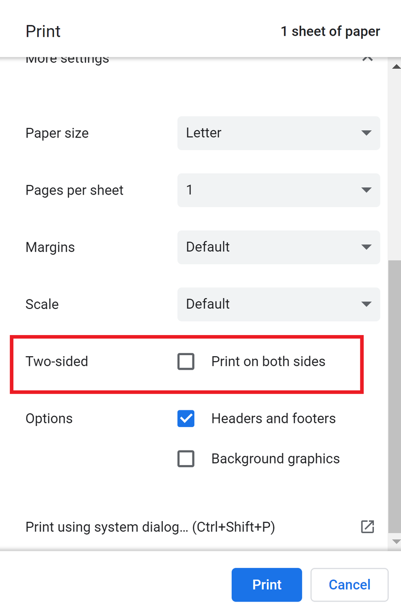 Not selected checkbox to print one-sided.PNG