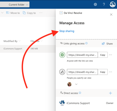 OneDrive Sharing - Manage Access - Stop Sharing (Custom).png