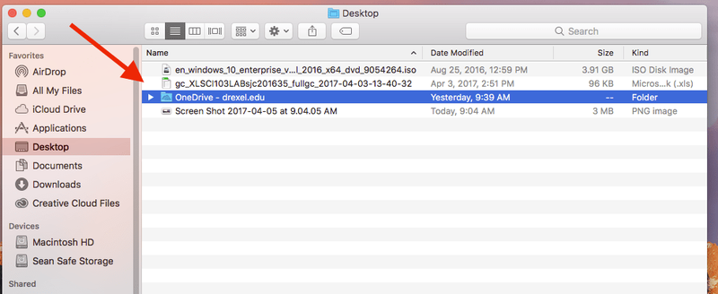 OneDrive drexel folder selected on Desktop on Mac.png