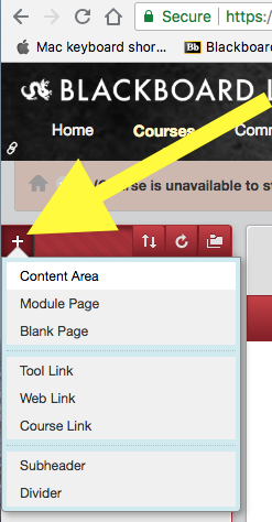 Plus sign at top of Left Navigation Panel and choose Content Area.png