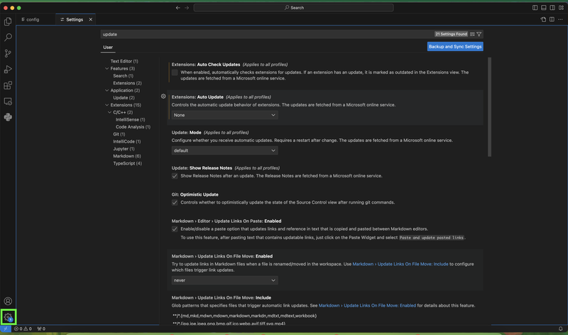 VisualStudioCodeTroubleshootSettings