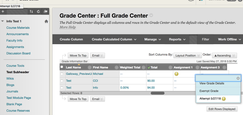 Select attempt under circled down arrow for assignment in Full Grade Center.png