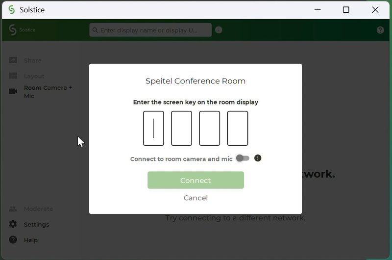 Solstice enter key from TV