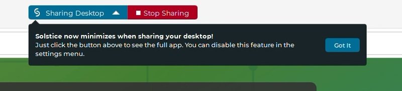 Disconnect from a screen share with Solstice pod