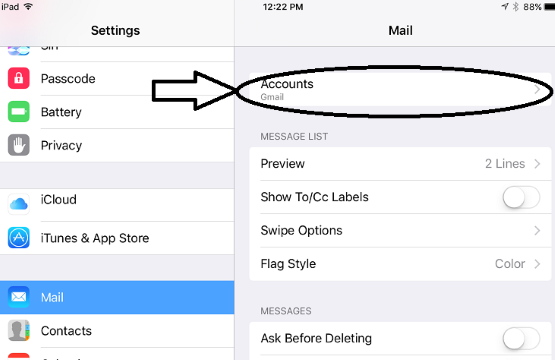 Tap Accounts under Mail in Settings in iOS (Custom).png
