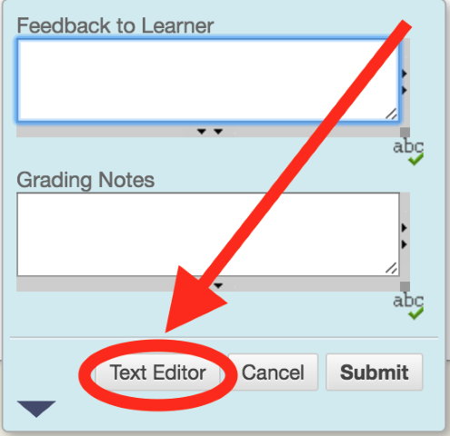 Text Editor button for Small Feedback to Learner and Grading Notes window in Full Grade Center.png