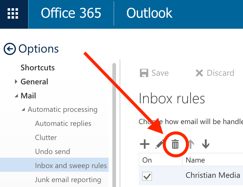 Trash can icon to delete rule in Online Outlook for Office 365.png
