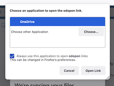 Troubleshoot OneDrive Mac sync 2 - Let OneDrive always open odopen links.png