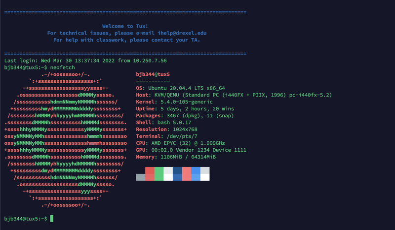Tux screen shot