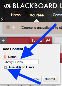 Type in Library Guides and check Available to Users.png