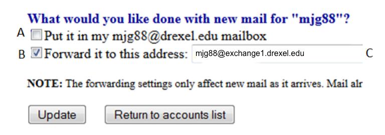 What would you like done with new mail on Drexel CAMS webpage-3.png