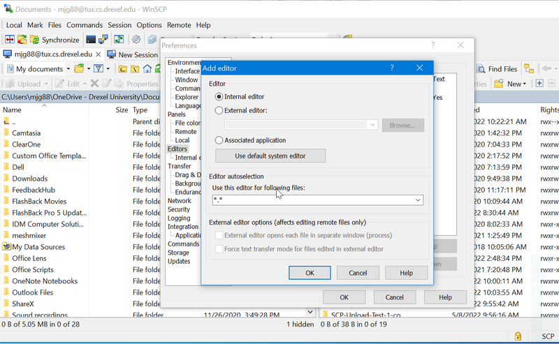WinSCP Setup Text Editor 3