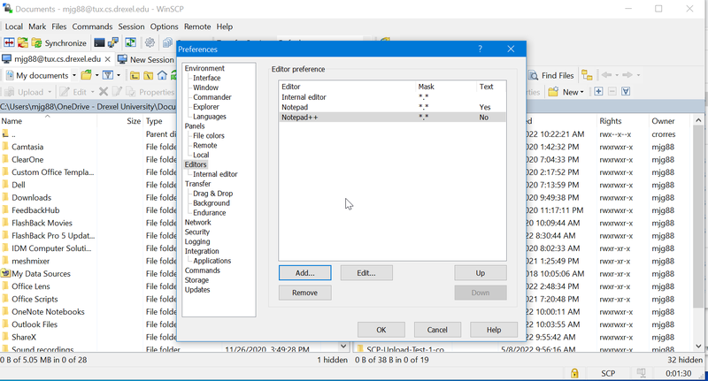 WinSCP Setup Text Editor 6