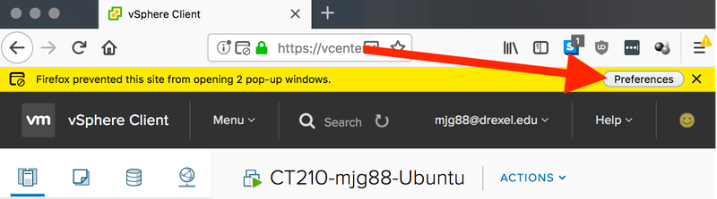 vcenter - Firefox - Click Preferences to allow pop-up windows.png