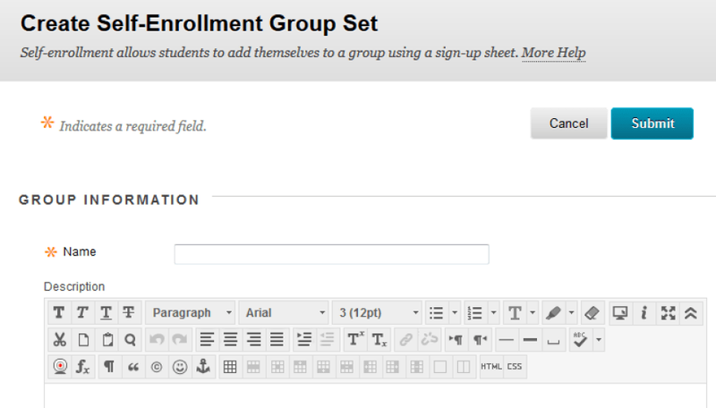 Create self enrollment group set