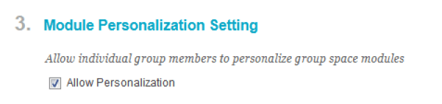 Module Personalization Setting